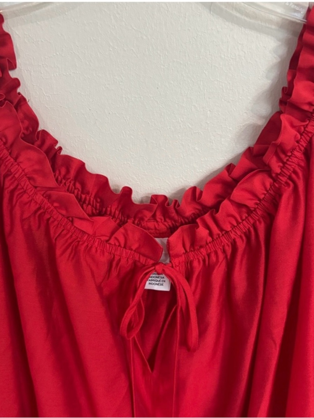 H&M Red Ruffled Peasant Top - Picture 3 of 5